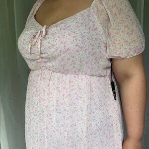 NEVER WORN Women Plus 2X Pink Purple Floral Spring/Summer Dress